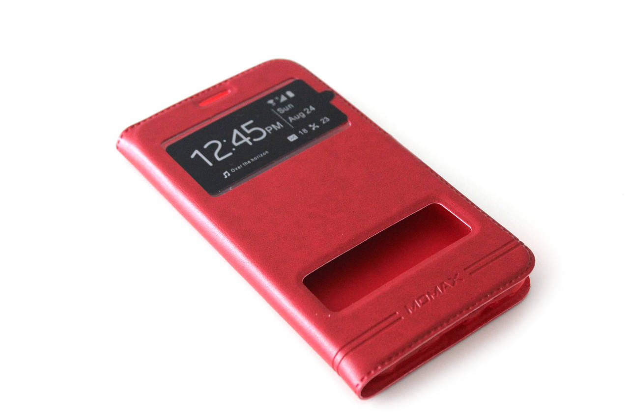 

Кожаный чехол книжка для Samsung Galaxy J5 красный