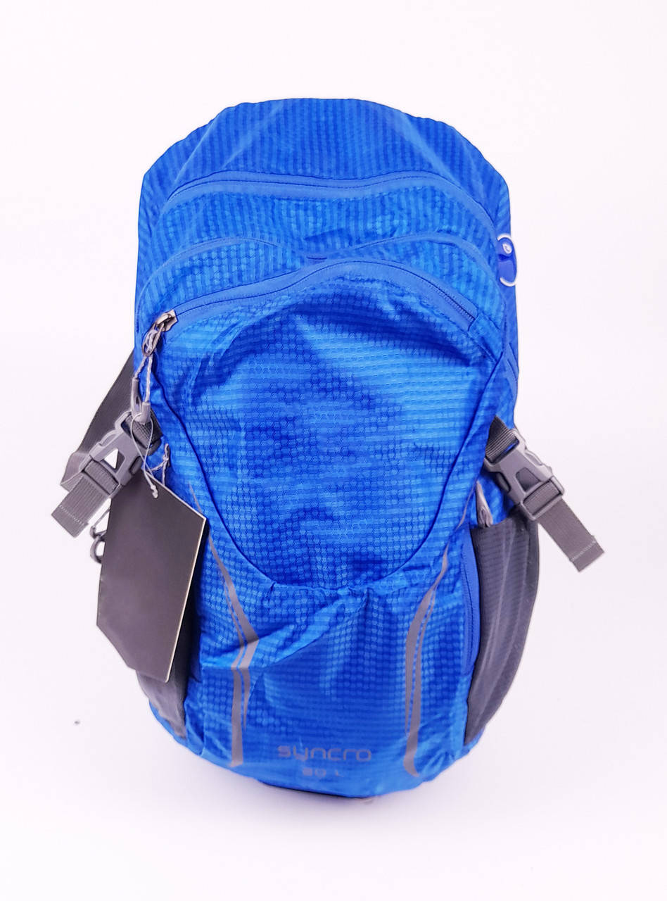 

Рюкзак туристический 20 L с жесткой спинкой на 3 отделения 43x25x14 см Синий