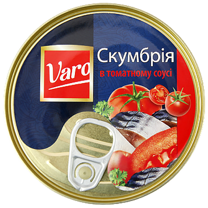 

Скумбрія в томатному соусі Варо Varo 144/240g 48шт/ящ (Код : 00-00010225)