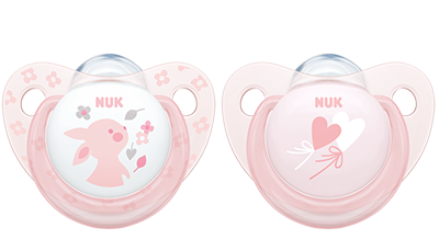 

Пустышка BABY ROSE с кольцом для сна. силиконовая NUK 0-6 месяцев 2 шт, Розовый