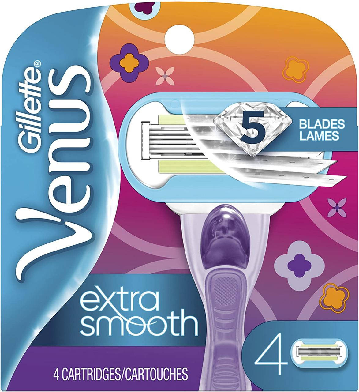 

Сменные кассеты для бритв Gillette Venus Extra Smooth Purple 4шт.
