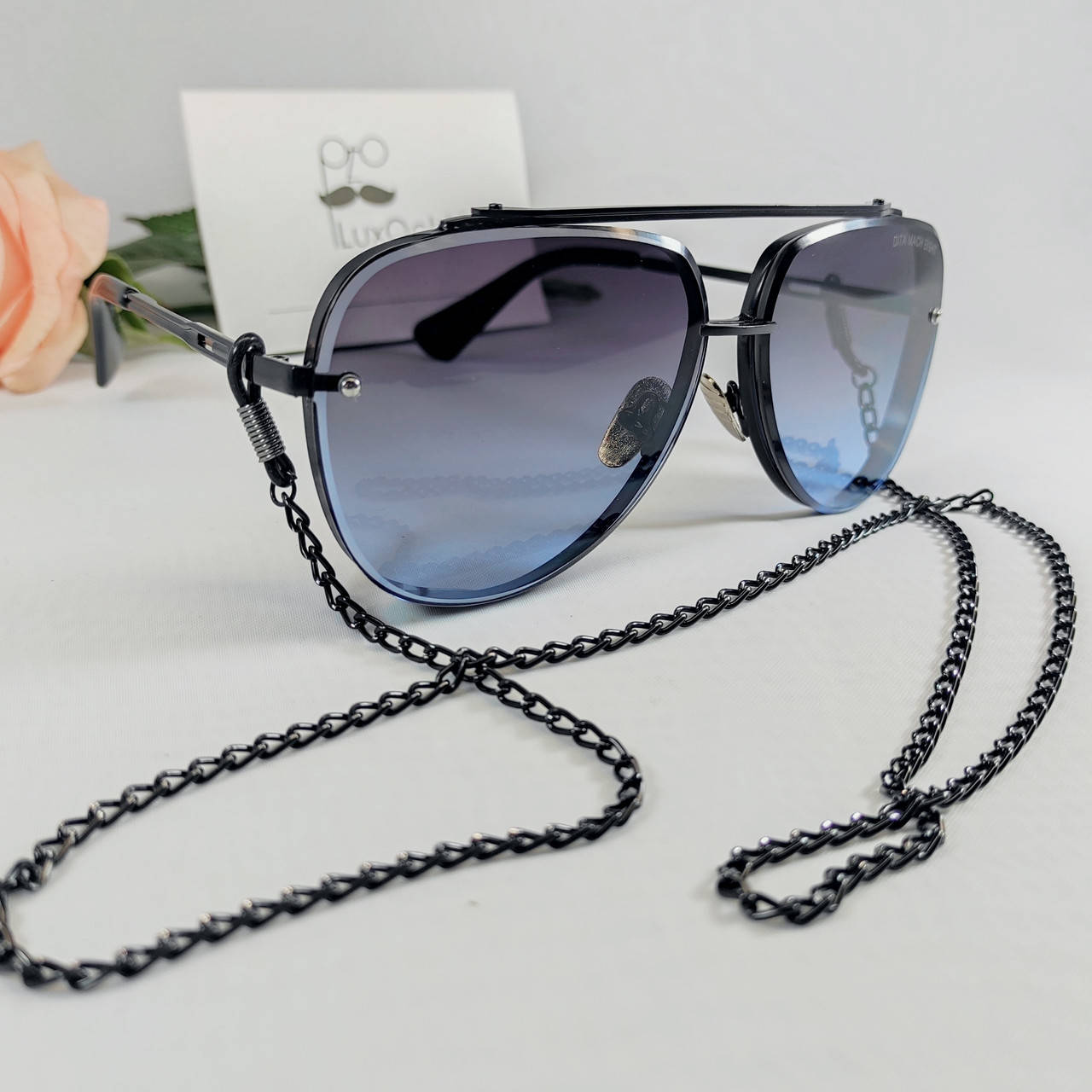 

Цепочка для очков черная металлическая, Золотистый