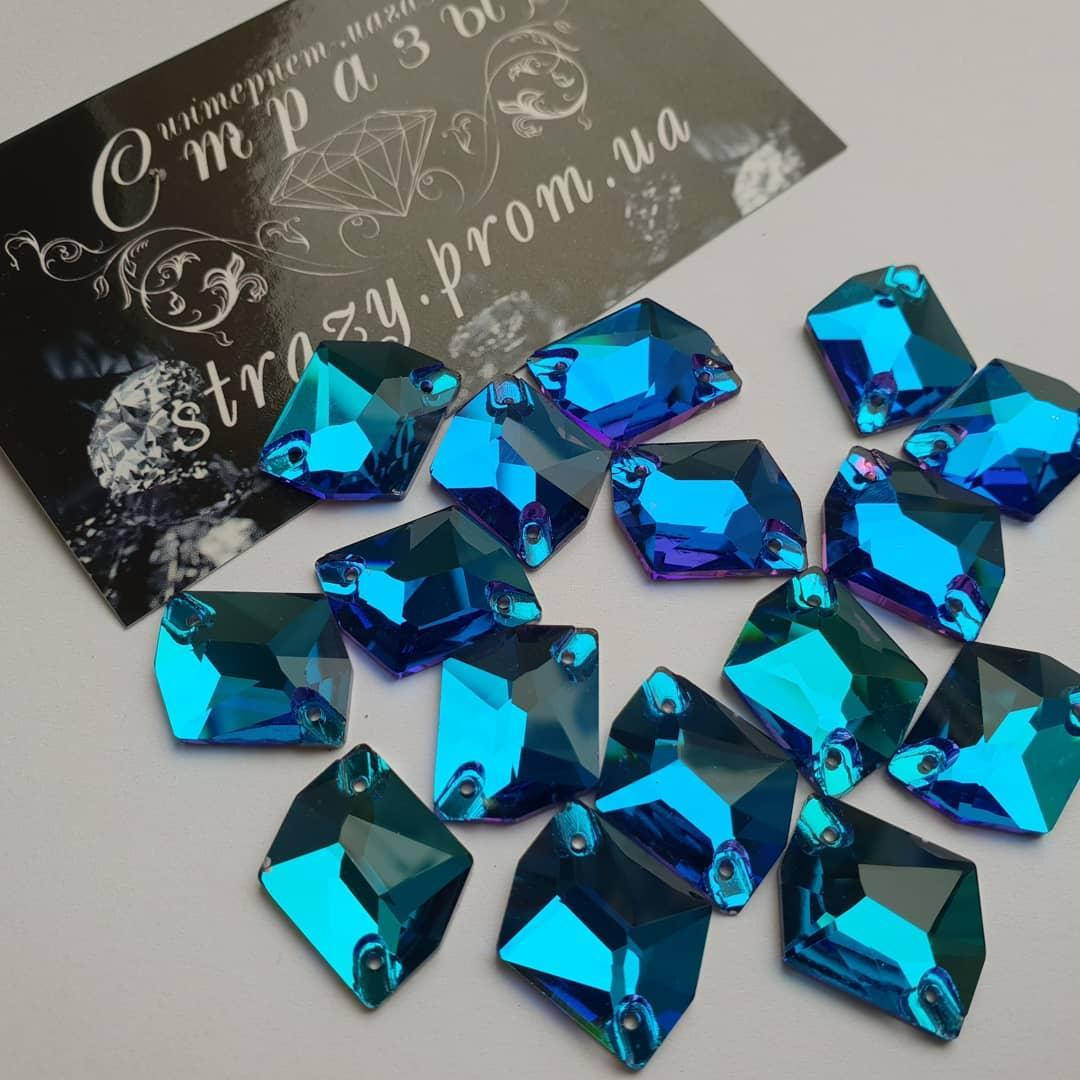 

Стразы Lux Космик 13*17мм. Blue Zircon