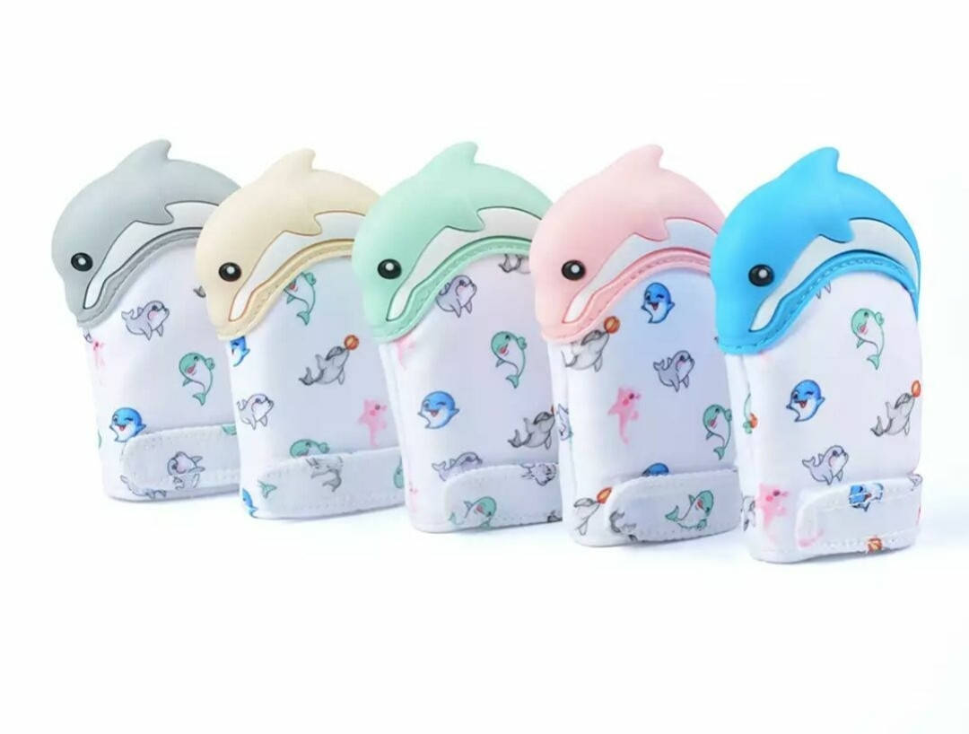 

Прорезыватель для зубов грызунок Дельфин перчатка рукавичка Серый