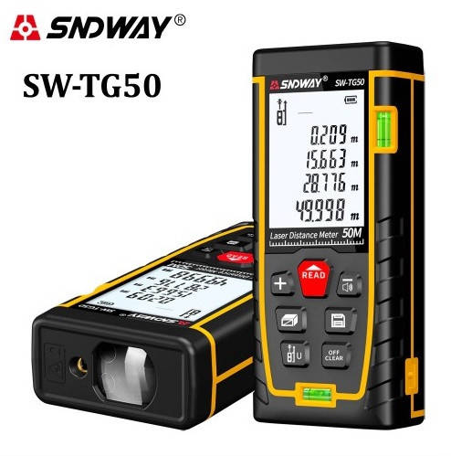 

Лазерная рулетка-дальномер SNDWAY SW-TG50 на 50 метров батарейки В КОМПЛЕКТЕ