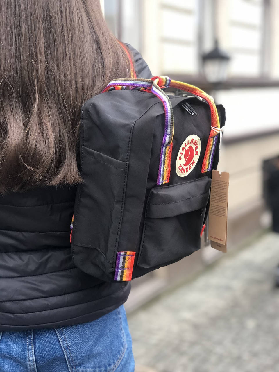 

Рюкзак Fjallraven Kanken Bag Mini 8літрів / ПРЕМІУМ ЯКОСТІ / чорний веселка, Разные цвета