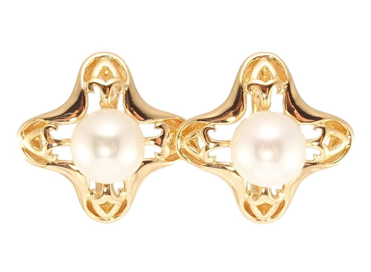 

Серьги Xuping Позолота 18K английский замок "Фигурный орнамент с жемчугом"