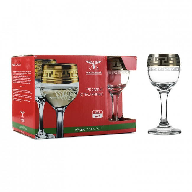 

Набор рюмок "Греческий узор" 60мл 6шт Гусь Хрустальный (GE03-134/S), Прозрачный