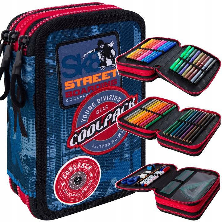 

Трехкамерный школьный пенал COOLPACK с наполнением