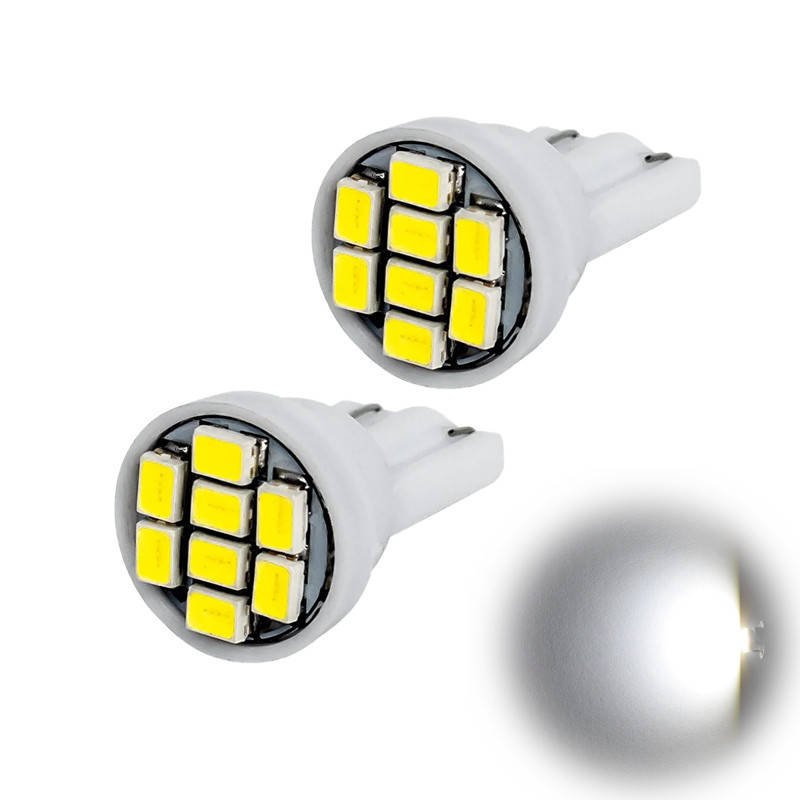 

2шт. Белая LED автолампа T10 W5W 8 SMD 3020 12В