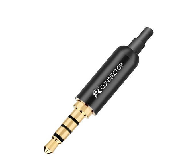 

Разъем стерео аудио штекер TRS mini jack 3.5мм 4pin для наушников разборной с втулкой металлический корпус