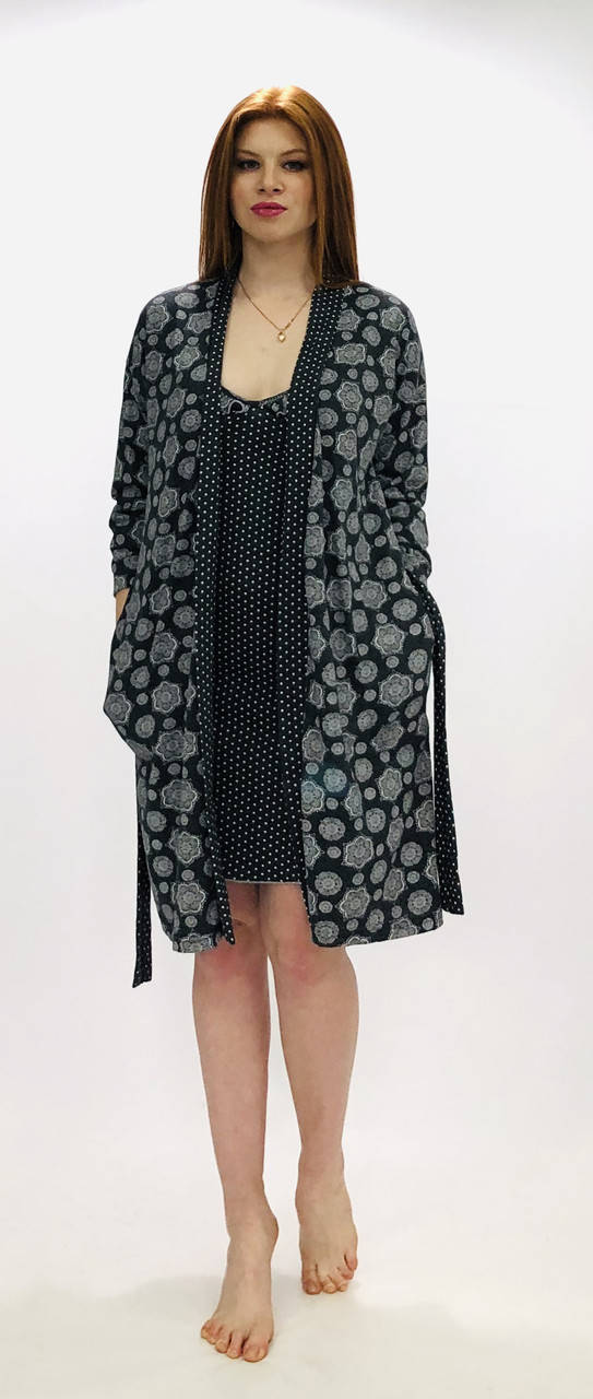 

Комплект пижама халат и ночная рубашка от производителя 48