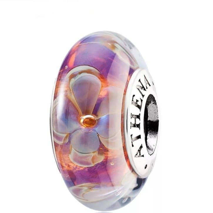 

Срібний шарм "Квітковий мурано" для браслета Pandora. Підвіска для Пандора з пробою S925. Вага 3.0 г.