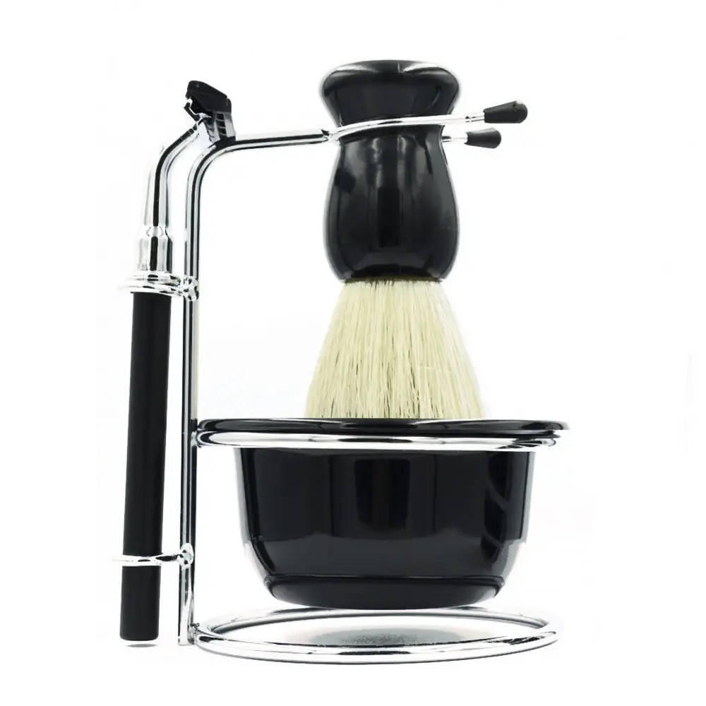 

Набор для бритья - помазок с подставкой, бритва, Черный