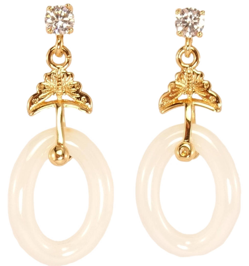 

Серьги Xuping Позолота 18K гвоздики "Декоративные подвески с кругом из белой керамики"