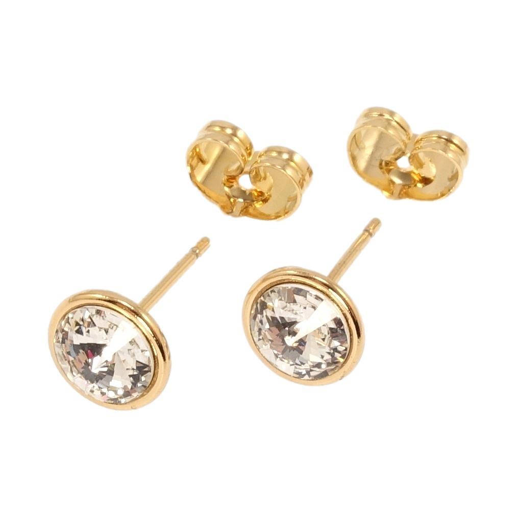 

Серьги Xuping Позолота 18K с кр-ми Swarovski гвоздики (пуссеты) "Кристаллы Clear" ø 8мм