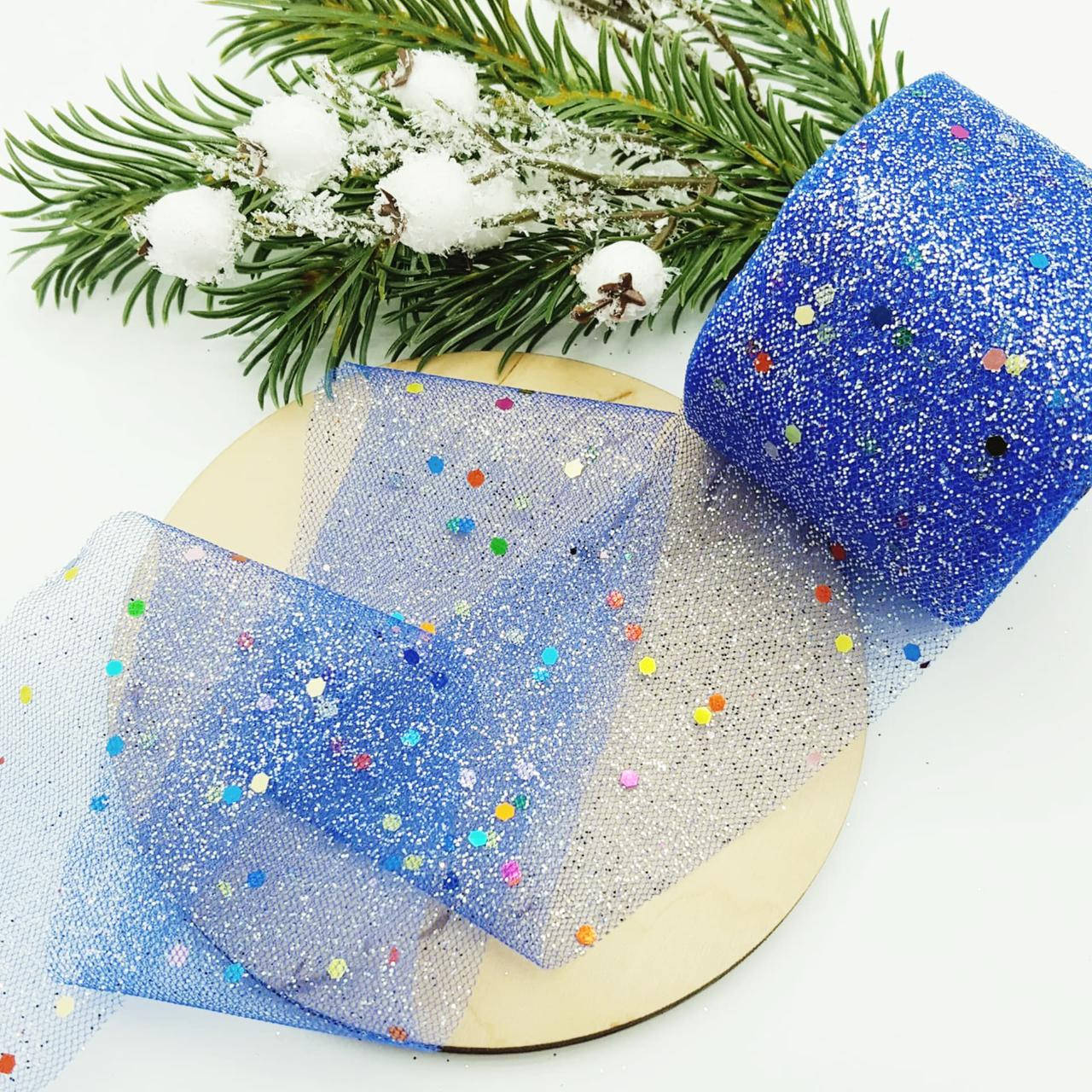 

Фатин Конфетти синий с блестками 5.5см