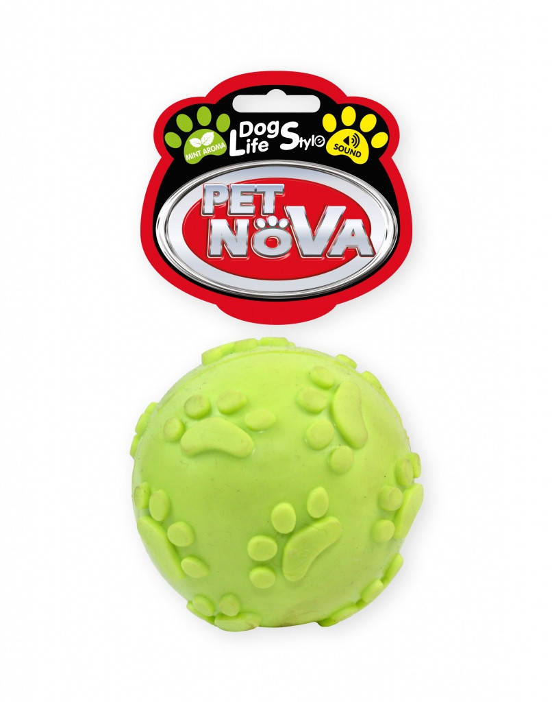 

Игрушка для собак Мячик звонкий Pet Nova 6 см желтый