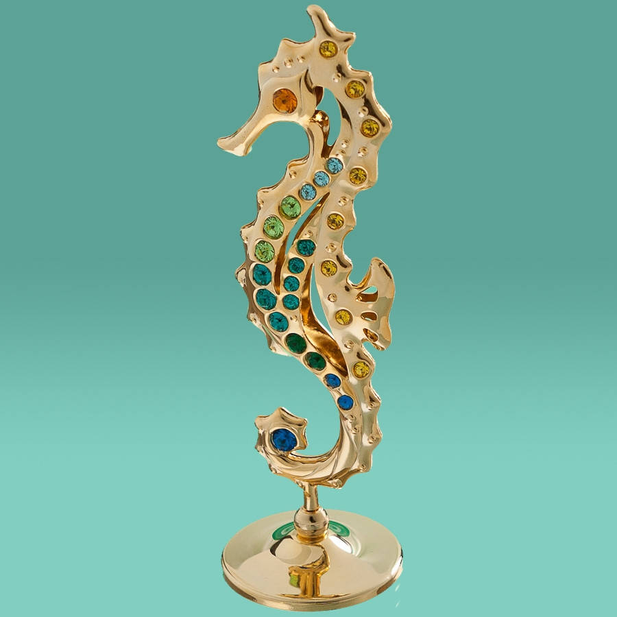 

Позолоченная фигурка "Морской конёк" Swarovski