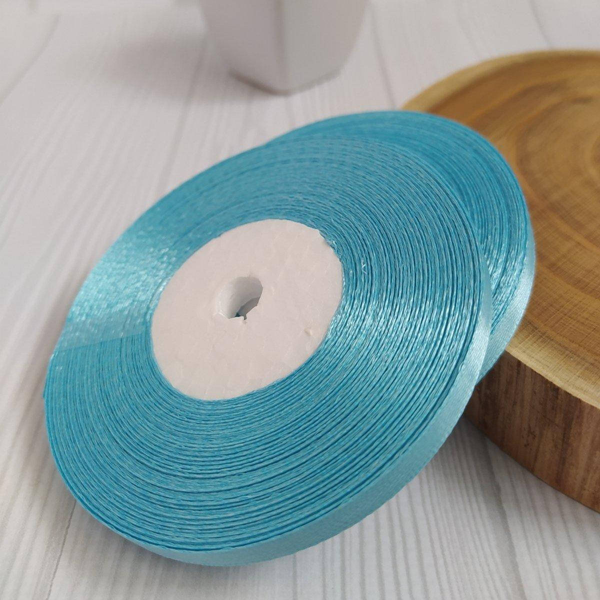 

Стрічка атласна 6мм блакитна (рулон)