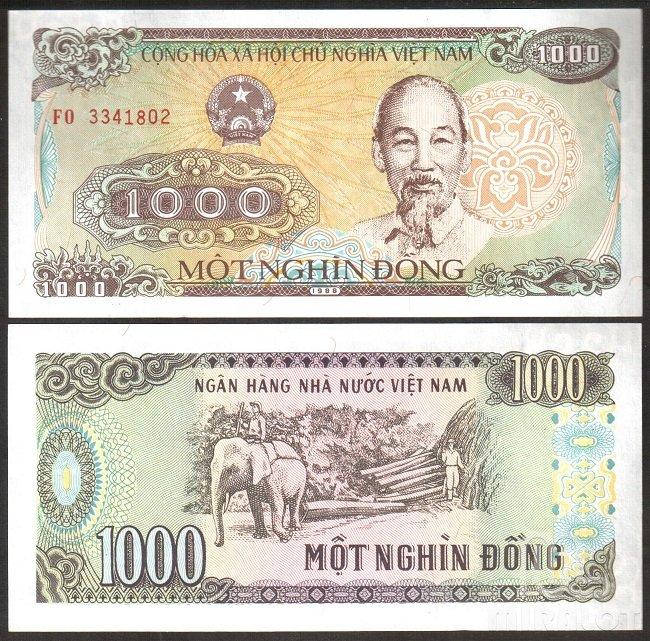 

Вьетнам / Vietnam 1000 Dong 1988 P106a UNC