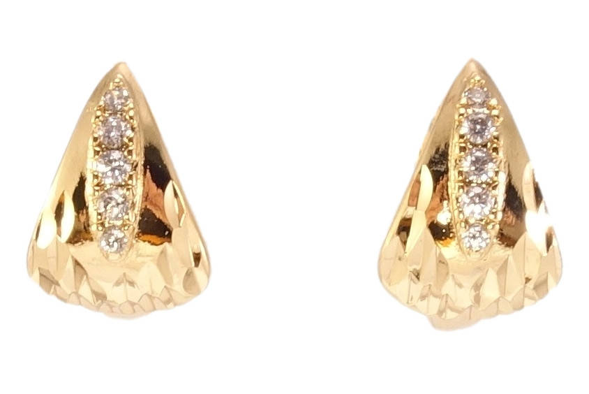 

Серьги Xuping Позолота 18K колечки "Треугольники с насечками и цирконием"
