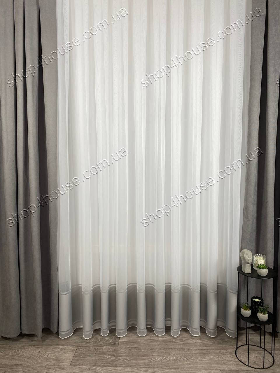 

Тюль низом на бамбук-сетке. Цвет: Светло-серый