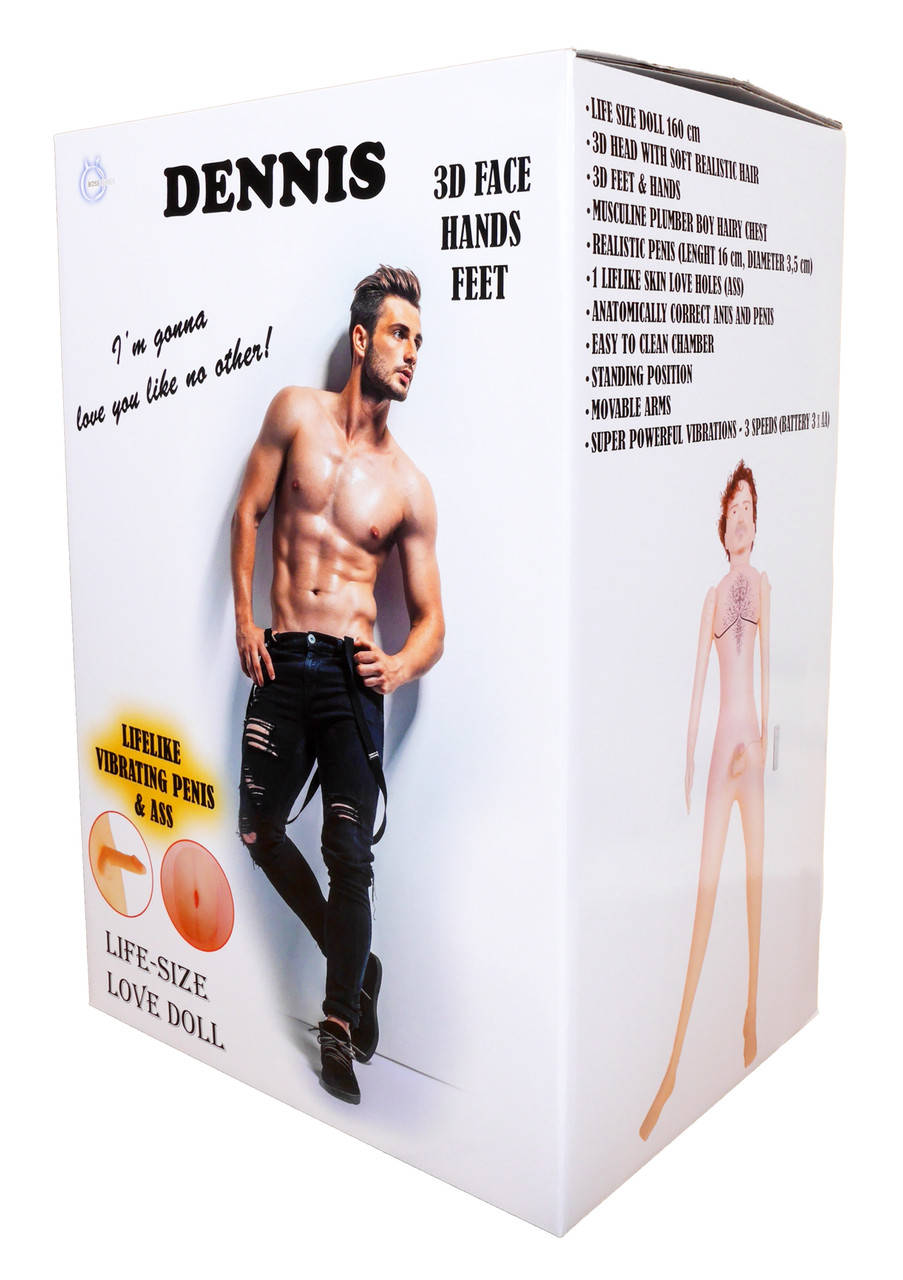 

Надувная кукла DENNIS 3D с вставкой из киберкожи и вибростимуляцией. BS5900003, Телесный