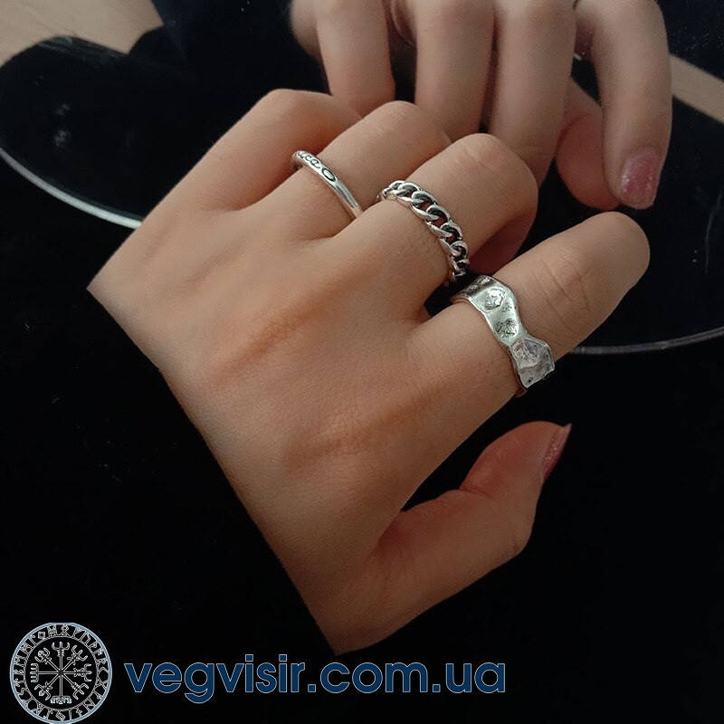 

Набор колец 3 шт жинтажные Кольца регулируемые серебренные комплект костяшки на фаланги ПАНК