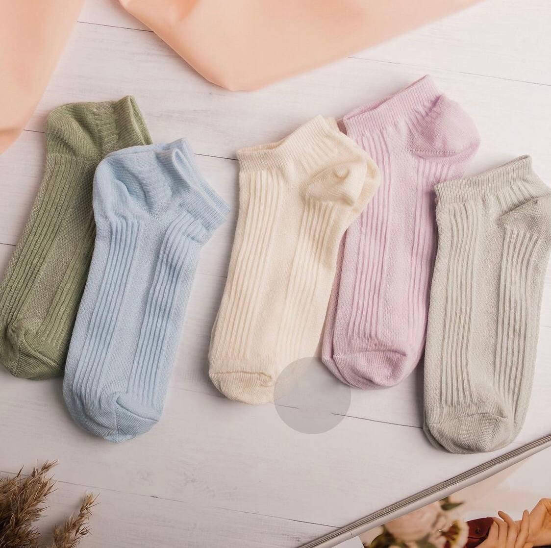 

Женские короткие носки 5 цветов 36-40р.(5 пар/уп), Разные цвета