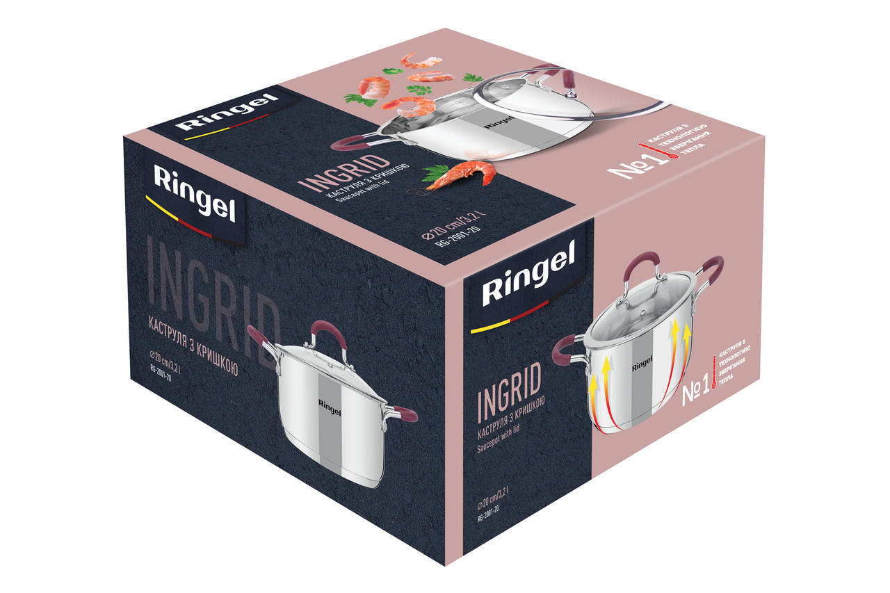 

Кастрюля RINGEL Ingrid (2.3 л) 18 см из нержавеющей стали RG-2001-18, Стальной