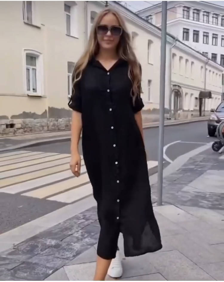 

Женское летнее платье рубашка миди