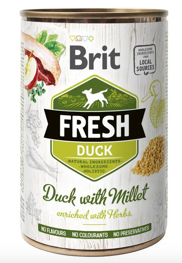 

Brit Fresh консервы для собак 400г (утка с пшеном)