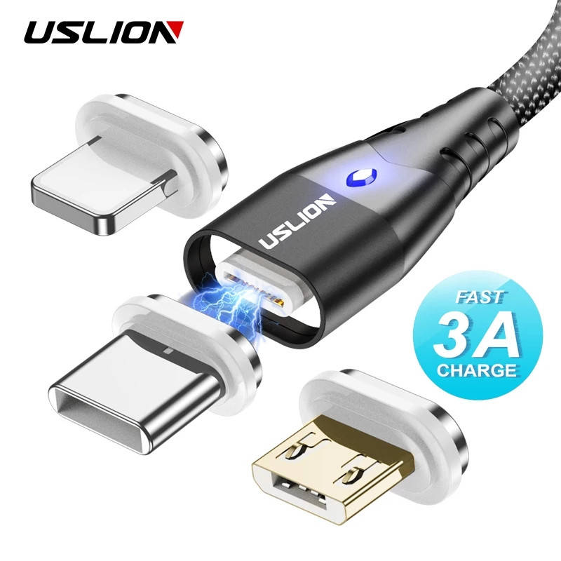 

Магнитный кабель зарядки и синхронизации USLION Quick Charge 3.0A. 1м., Черный