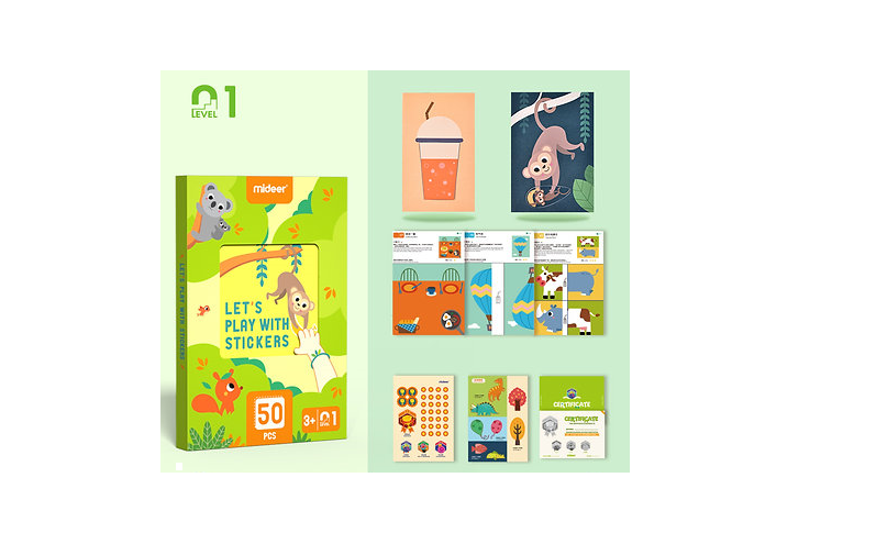 

Наклейки набор PLAY WITH STICKERS BEGINNER MD2094 Mideer