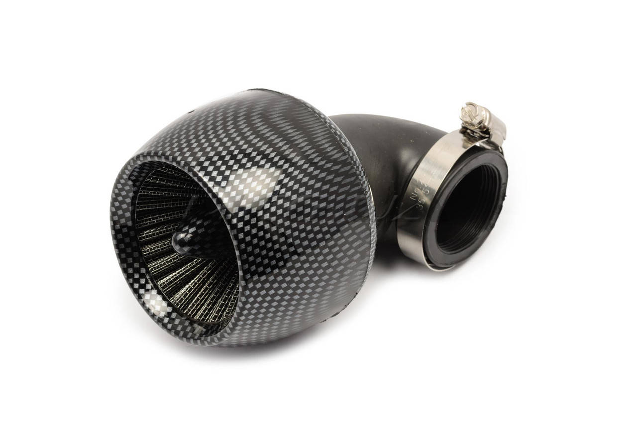 

Фильтр воздушный (нулевик) на мототехнику Ø42mm, 90*, "турбина" (карбон)