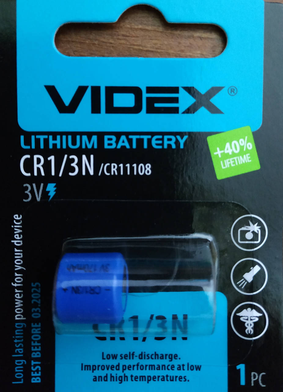 

Батарейка литиевая Videx CR1/3N 1шт BLISTER