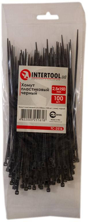 

Хомут пластиковый черный 150x2,5мм Intertool