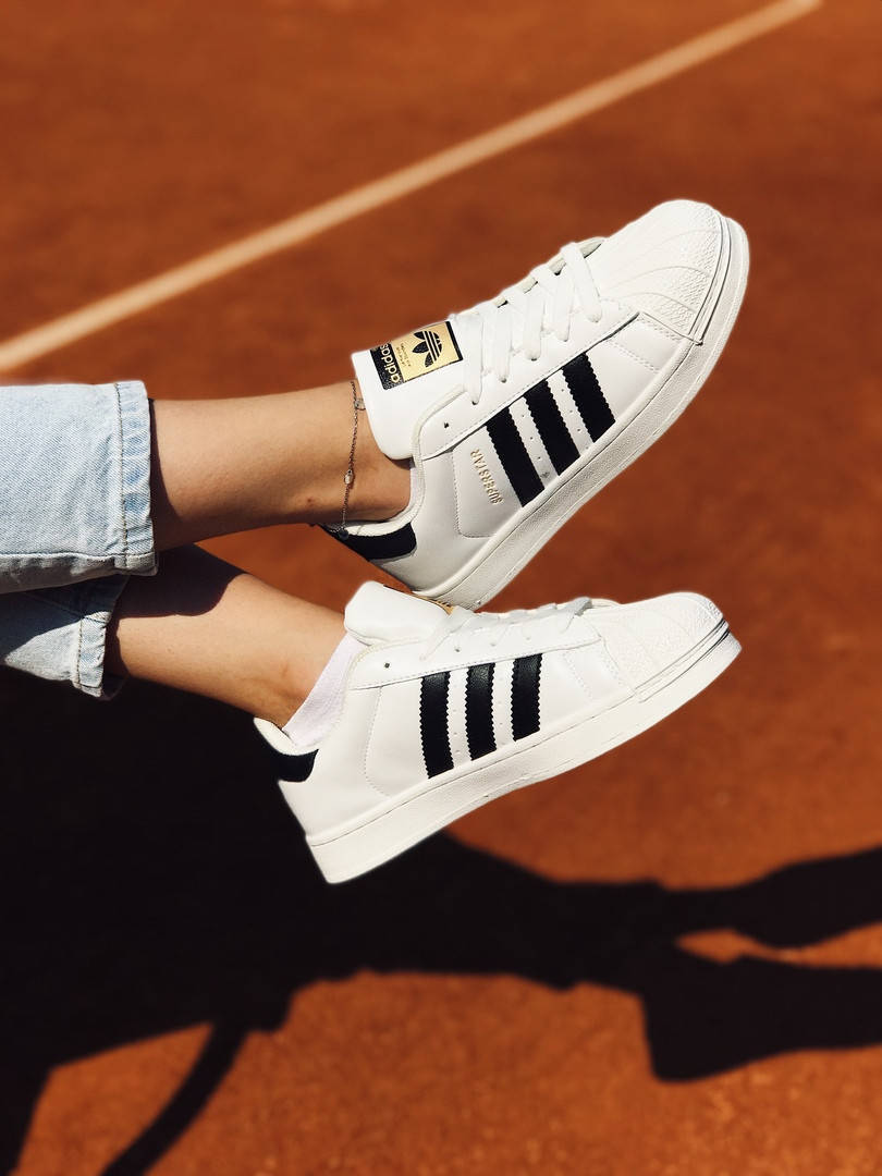 

ADIDAS SUPERSTAR Женские осенние белые кожаные кроссовки. Женские кроссовки на шнурках