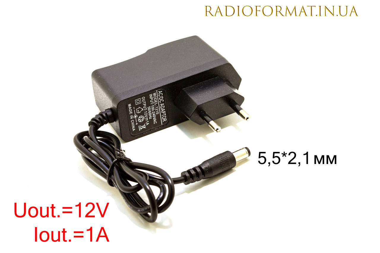 

Блок питания 12V 1,0A 12W адаптерного типа