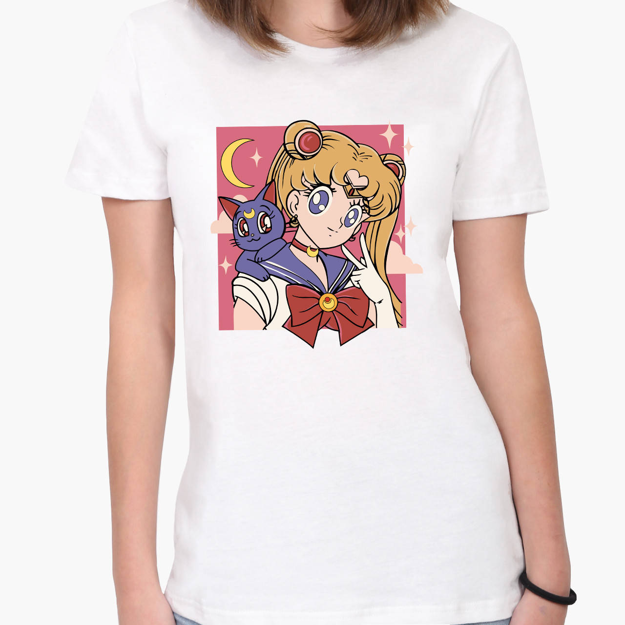 

Футболка женская аниме Сейлор Мун (Sailor Moon) Белый (8976-2659) XL