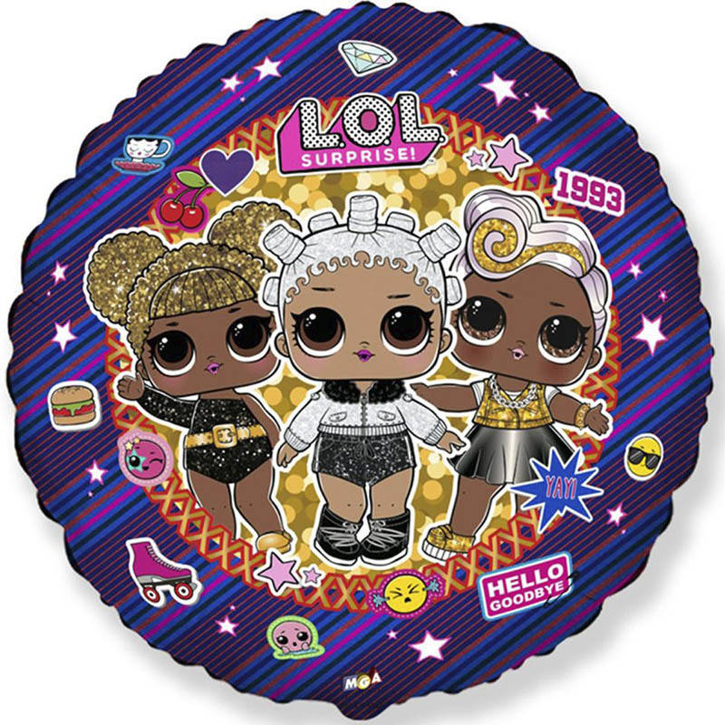 

Фольгированный шар круг Куклы ЛОЛ 18" 401588 Flexmetal