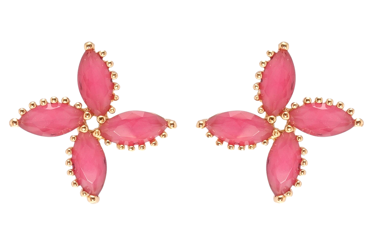 

Серьги Xuping Позолота 18K гвоздики (пусеты) "Цветочки из розовых фианитов"