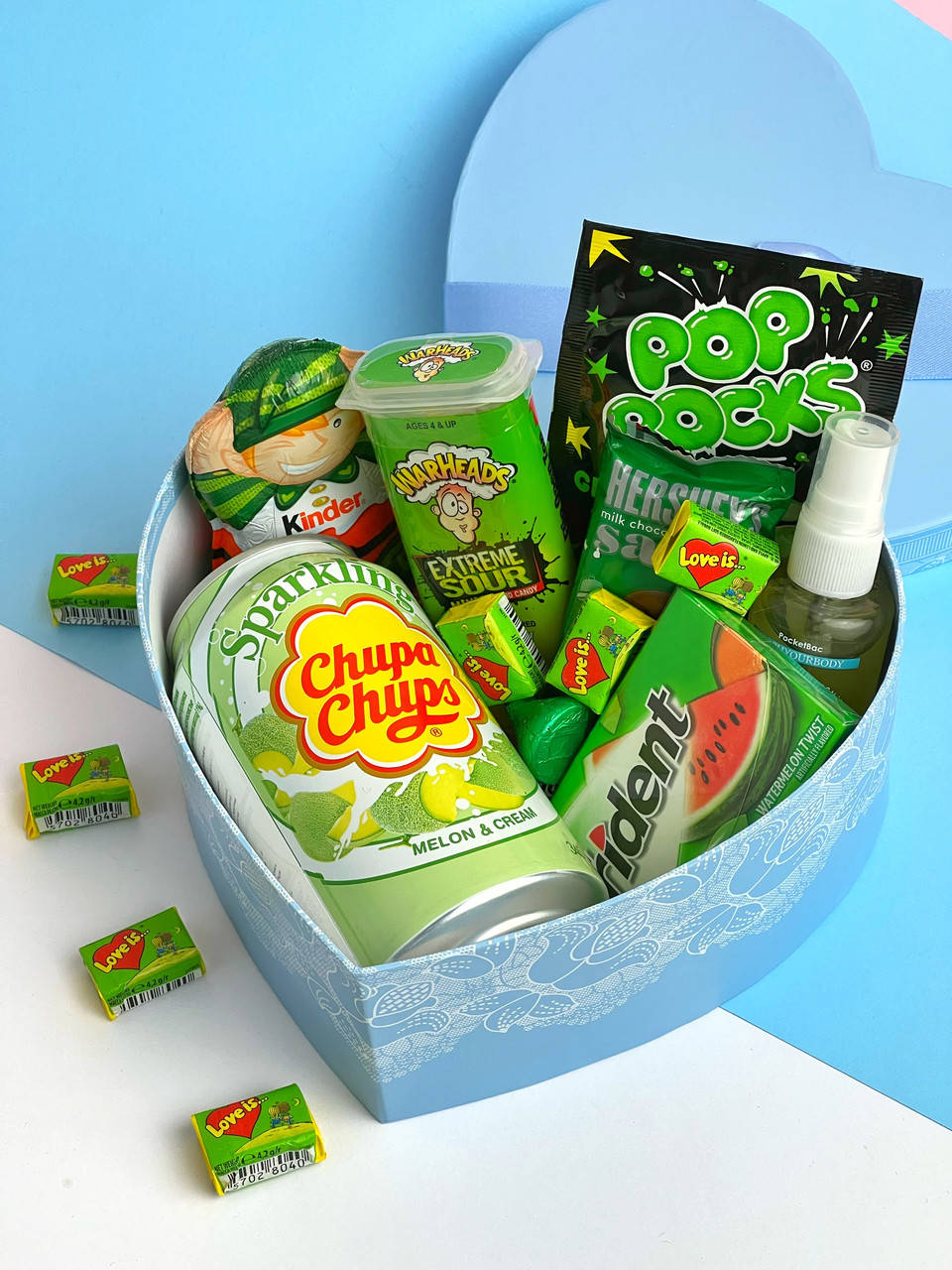 

Зелёный Мини-Набор сладостей в Сердце