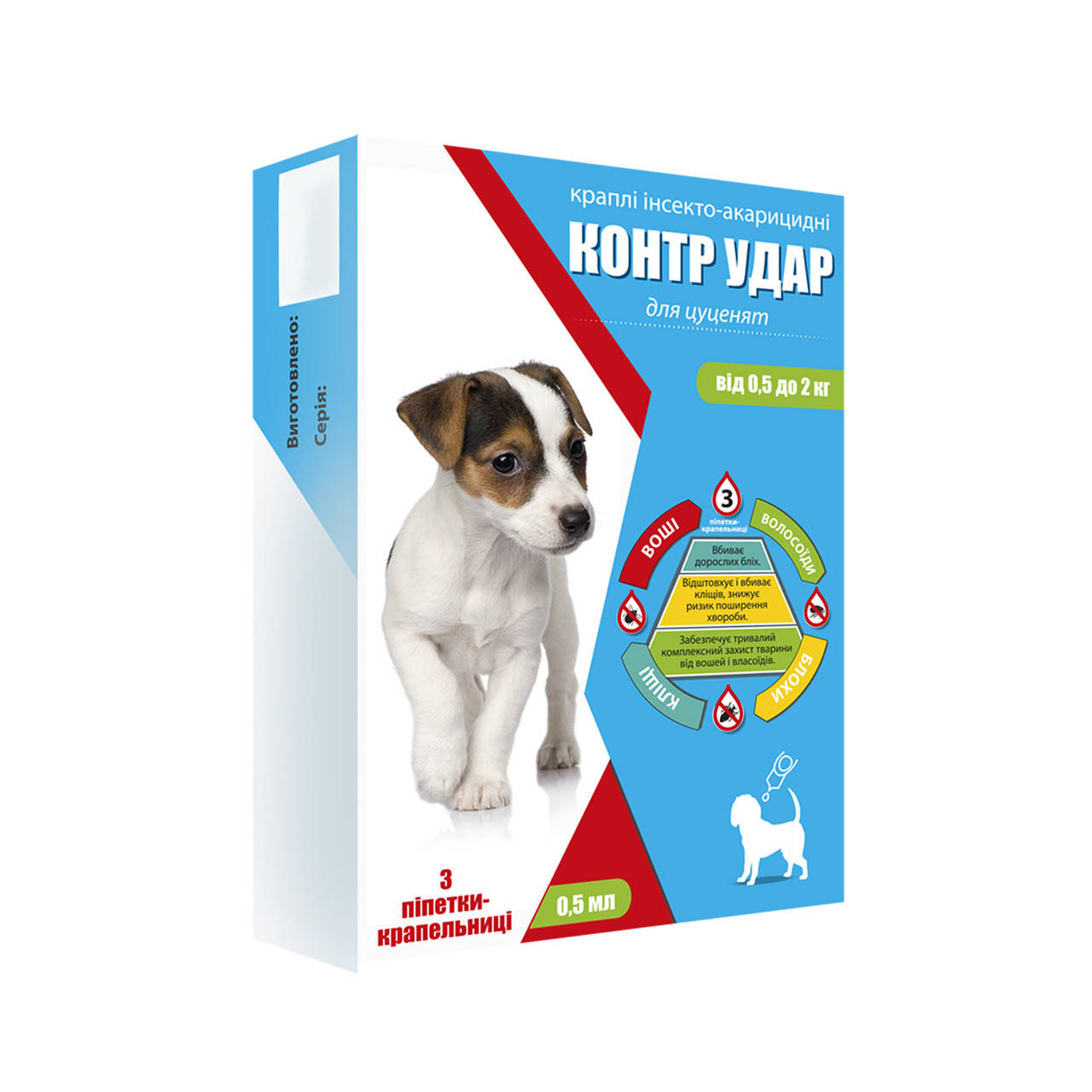

Капли «Контр Удар» для щенков (0,5-2 кг) 3 шт