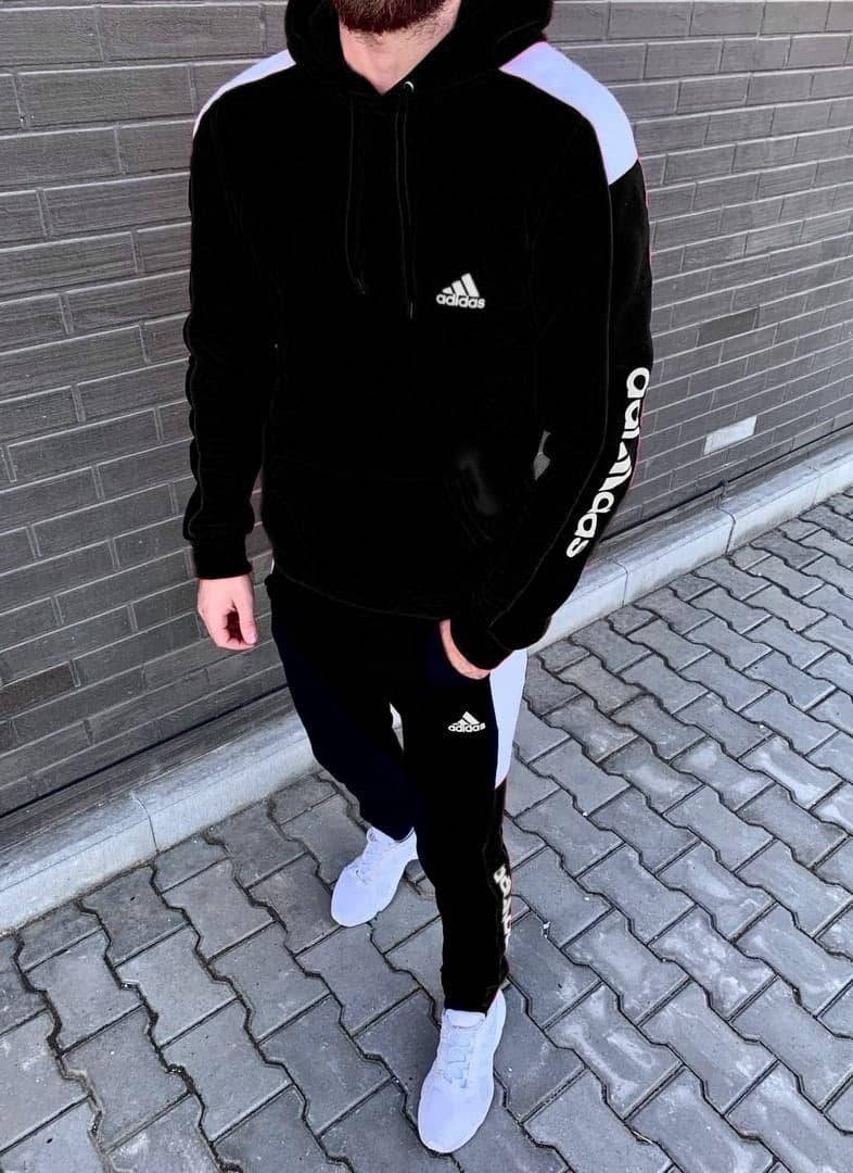 

Теплый мужской спортивный костюм Adidas(адидас) Костюм утепленный мужской Adidas( худи и штаны адидас)