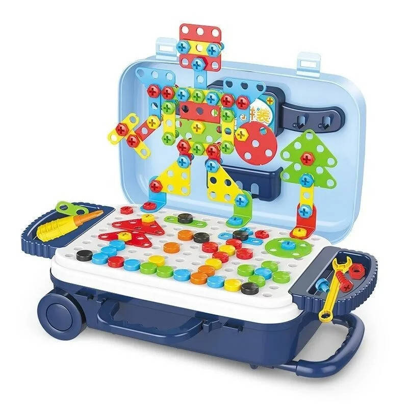 

Игровой набор конструктор в чемодане на колесиках PAZZLE interest toy 137 деталей