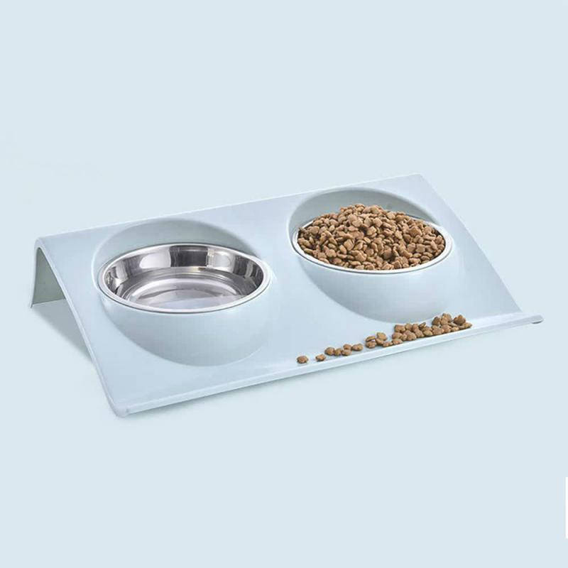 

Миска для собак и кошек на подставке двойная (мятный), Черный