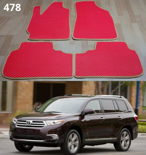 

Коврики ЕВА в салон Toyota Highlander '07-13, Черный
