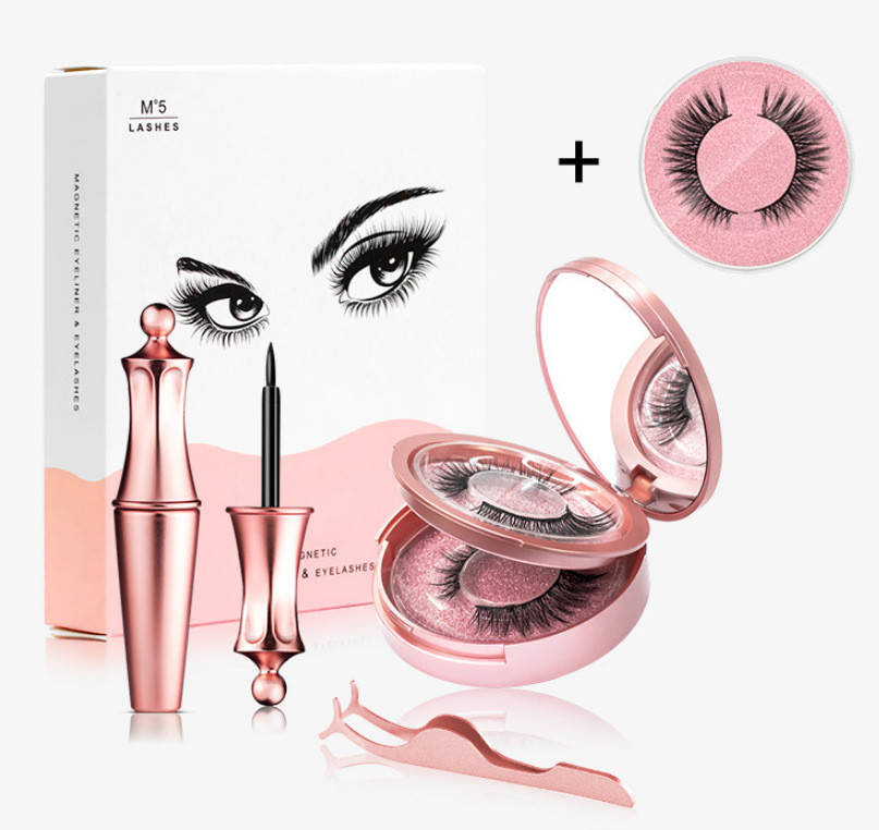 

Набор накладные магнитные ресницы+подводка+пинцет с зеркалом Magnetic lashes 5 магнитов